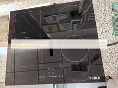 सिरेमिक स्टोव 60 सेमी इलेक्ट्रिक कुकटॉप बर्नर 4 खाना पकाने के क्षेत्रों के साथ ब्लैक ग्लास कुकर में निर्मित